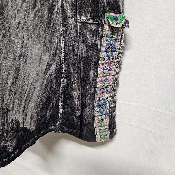 Aratta Silent Journey Women Size M Boho Popover Top Tunic Embroidery Acid Washed - Picture 10 of 14